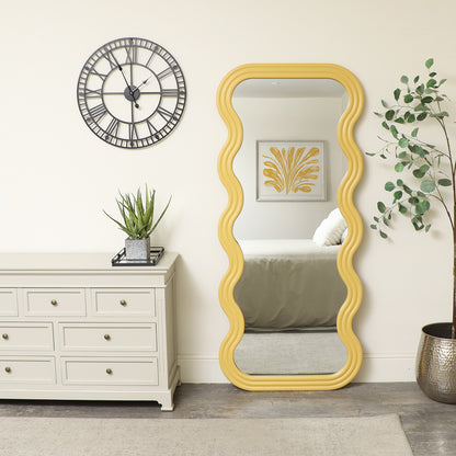 Full Length Wave Mustard Mirror