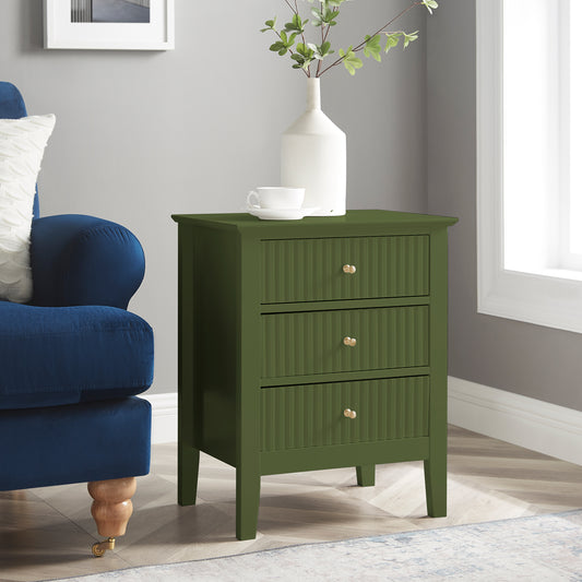  Pair of 3 Drawer Bedside Tables - Hales Green Range 