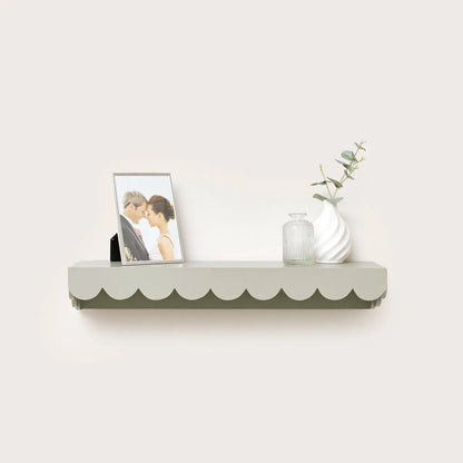 Taupe Scalloped Wall Storage Shelf - 61cm