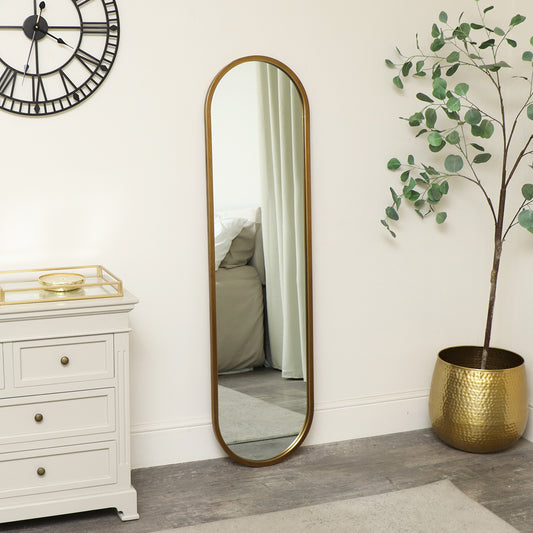  Large Gold Oval Mirror 42cm x 156cm 