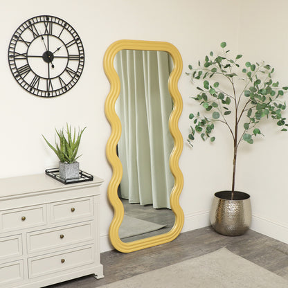 Full Length Wave Mustard Mirror