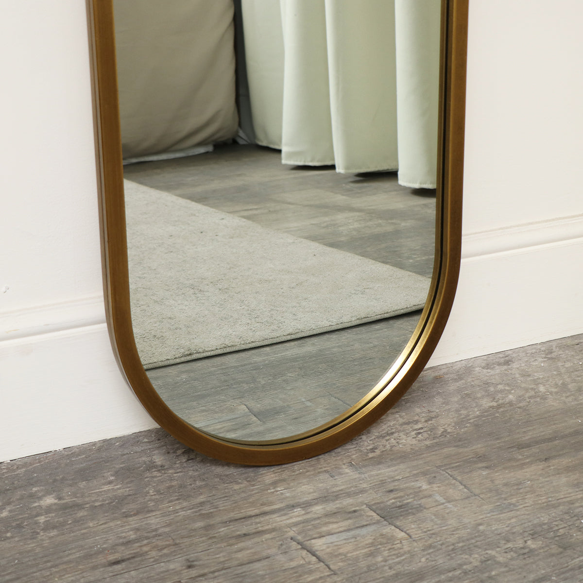 Large Gold Oval Mirror 42cm x 156cm