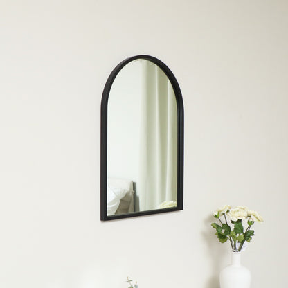 Framed Black Arched Mirror 70cm x 50cm