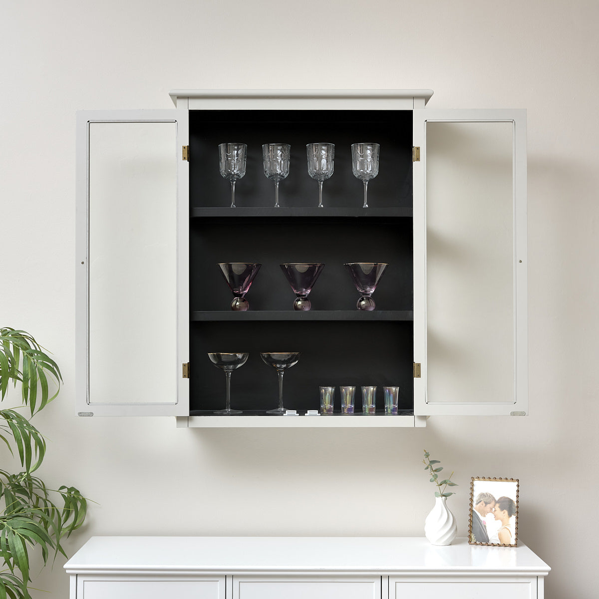 Wall mounted deals kitchen display cabinet