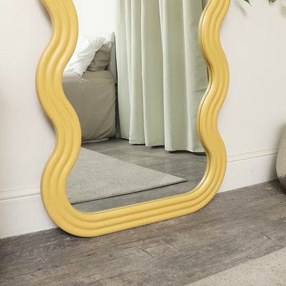 Full Length Wave Mustard Mirror