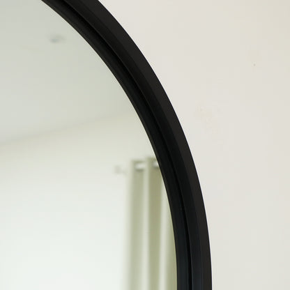 Framed Black Arched Mirror 70cm x 50cm