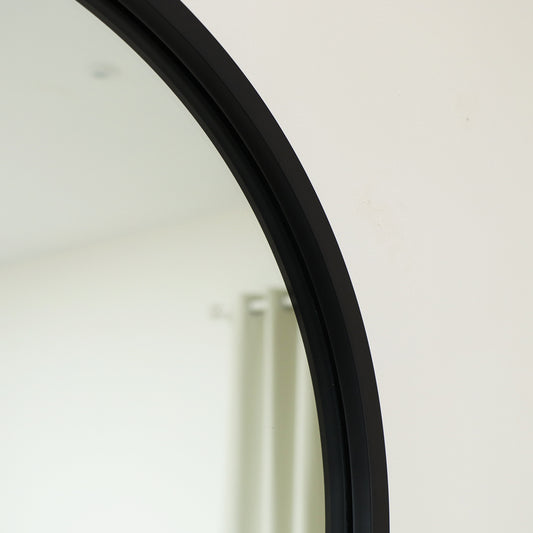  Framed Black Arched Mirror 70cm x 50cm 