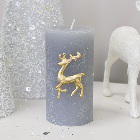  Gold Reindeer Candle Pin 