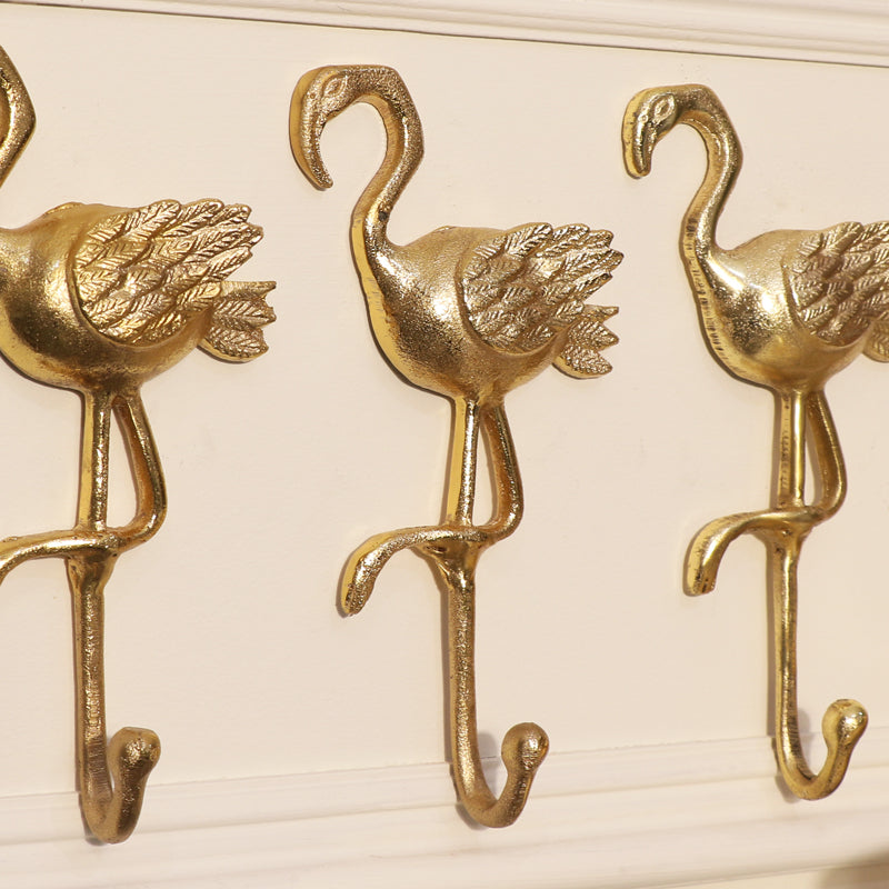 Set of 3 Gold Flamingo Wall Hooks – Windsor Browne