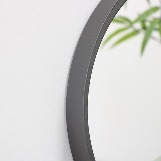  Round Black Framed Mirror 36cm x 36cm 