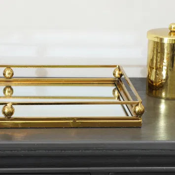 Gold Rectangle Mirrored Tray