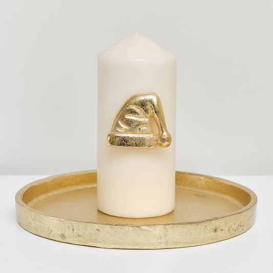  Gold Santa Hat Candle Pin 