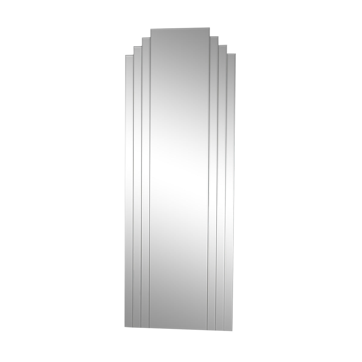 Large Frameless Art Deco Wall Mirror 52cm x 142cm