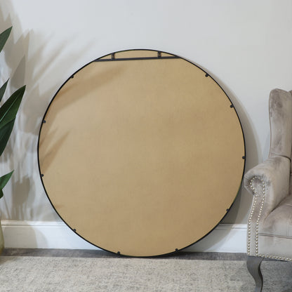 Extra Large Round Black Wall Mirror 120cm x 120cm (1.2 M x 1.2 M)