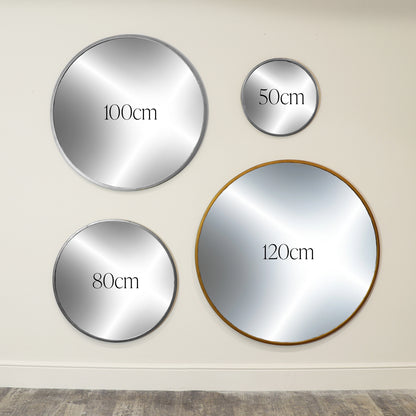 Extra Large Round Black Wall Mirror 120cm x 120cm (1.2 M x 1.2 M)