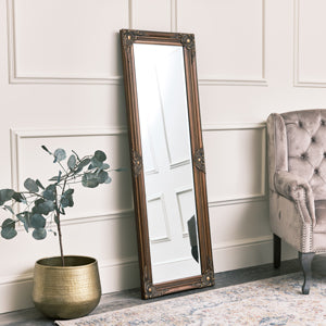 Tall Ornate Gold Wall Mirror 47cm x 142cm