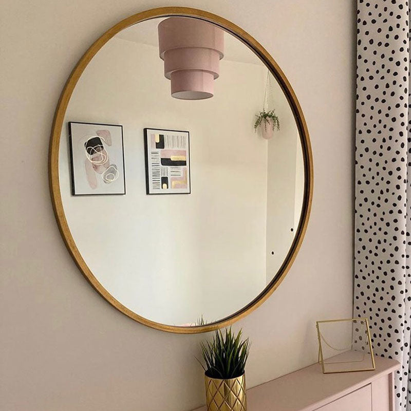 Large Round Gold Framed Wall Mirror 80cm x 80cm