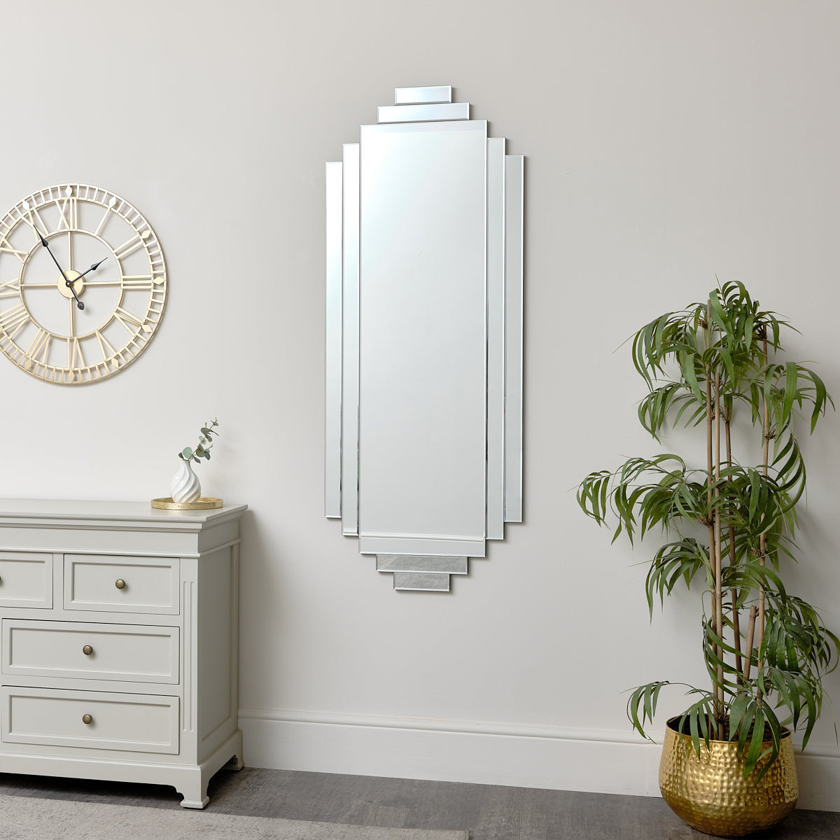 Large Art Deco Wall Mirror 56cm x 142cm