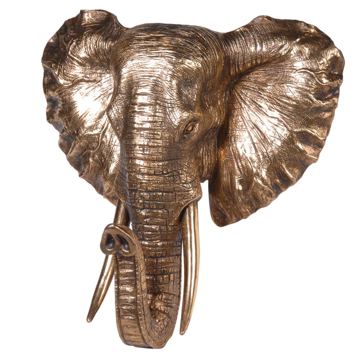 Large Gold Elephant Head Wall Mount