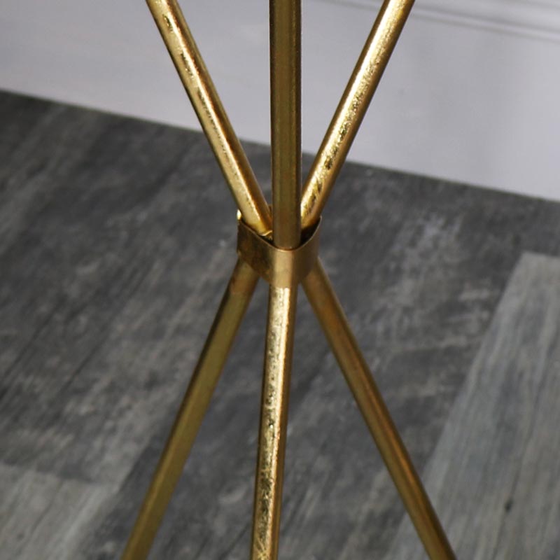 Tall Antique Gold Mirrored Side Table