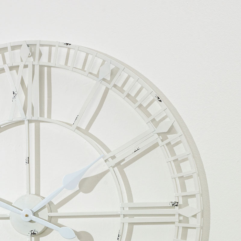 Large White Skeleton Wall Clock