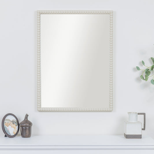  Rectangle Taupe Bobbin Bobble Wall Mirror 62cm x 82cm 