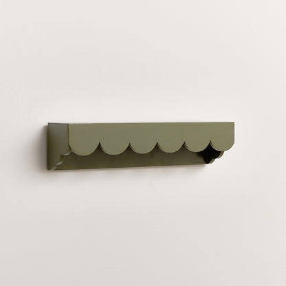 Green Scalloped Wall Storage Shelf - 40cm