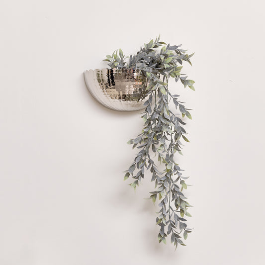  Silver Scalloped Wall Planter 