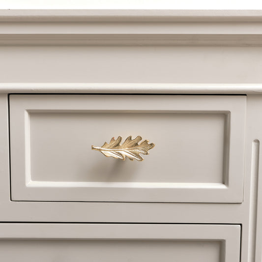  Shiny Gold Oak Leaf Drawer Knob 