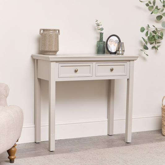  Grey 2 Drawer Console / Dressing Table - Daventry Taupe-Grey Range 