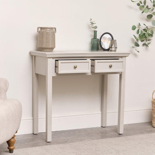  Grey 2 Drawer Console / Dressing Table - Daventry Taupe-Grey Range 