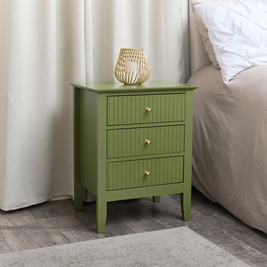  3 Drawer Bedside Table - Hales Green Range 