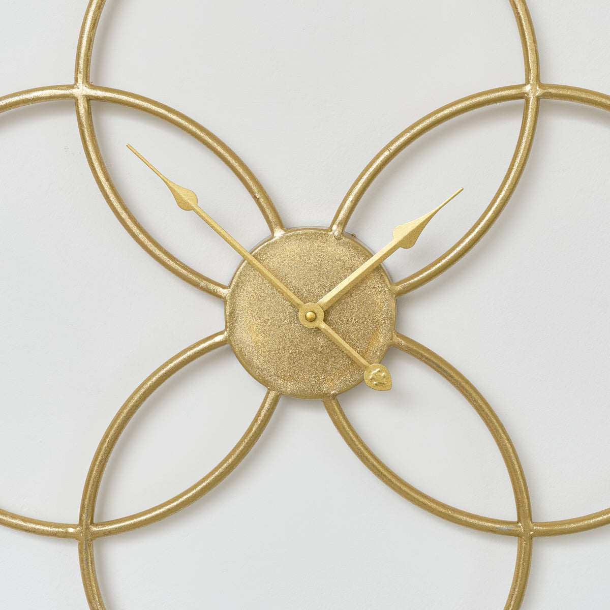 Gold Round Clover Wall Clock - 51cm x 51cm