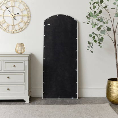 Large Taupe Arched Window Mirror - 108cm x 59cm