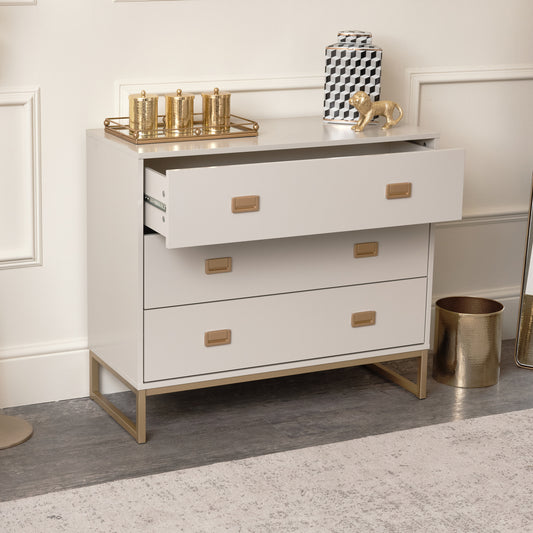  Large 3 Drawer Chest of Drawers - Elle Stone Range 