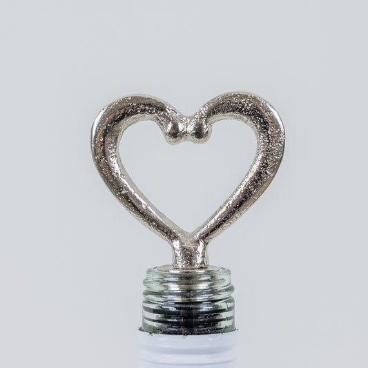  Silver Heart Shaped Bottle Stopper 