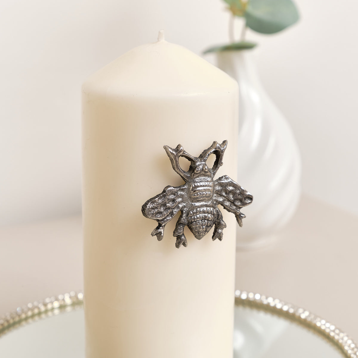 Silver Bumblebee Candle Pin