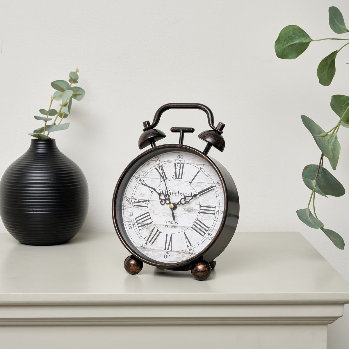 Black Table Top / Mantel Clock 15.5cm x 24cm