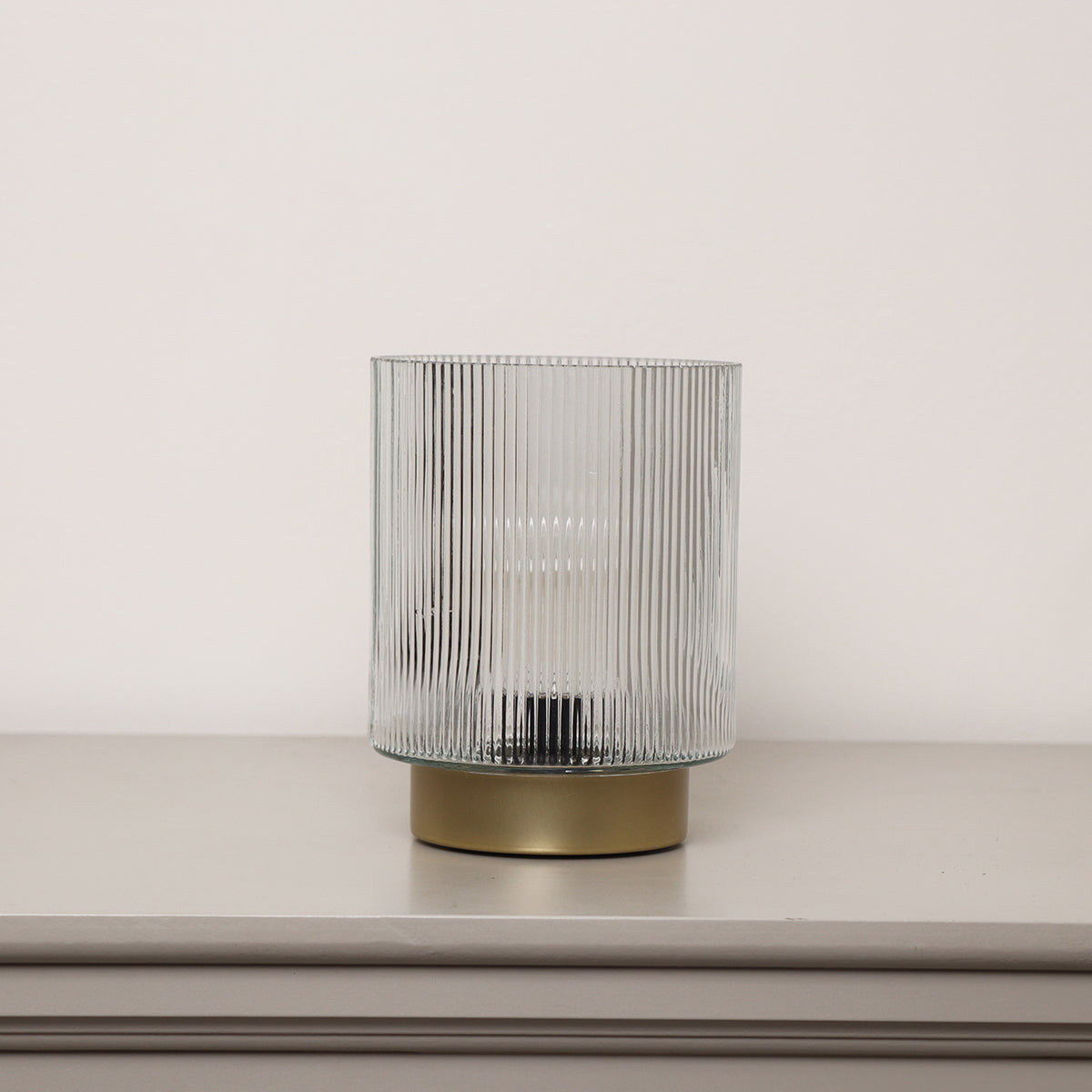 Clear Ribbed Glass Ambient Table Lamp