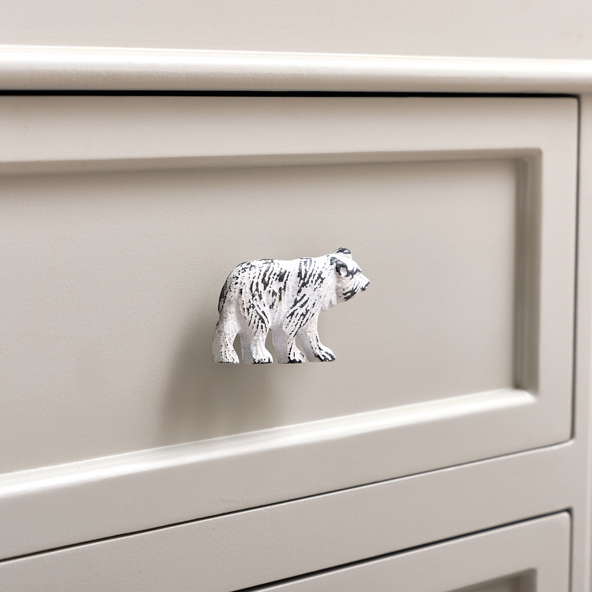 Antique White Bear Drawer Knob