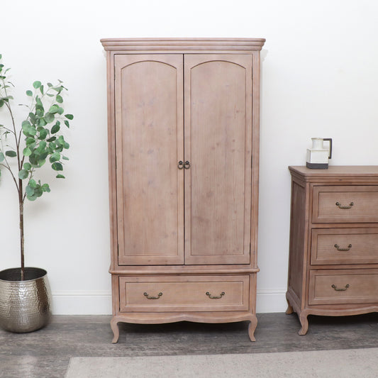  Large Wooden Wardrobe - Hessian Range 