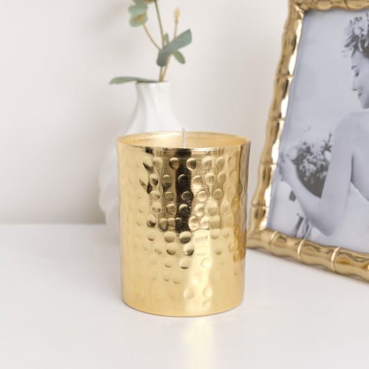  Hammered Gold Filled Candle Pot - 10cm 