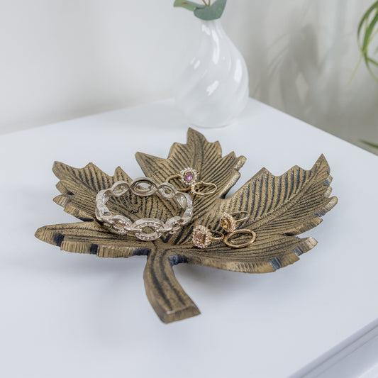  Rustic Maple Leaf Trinket Tray 