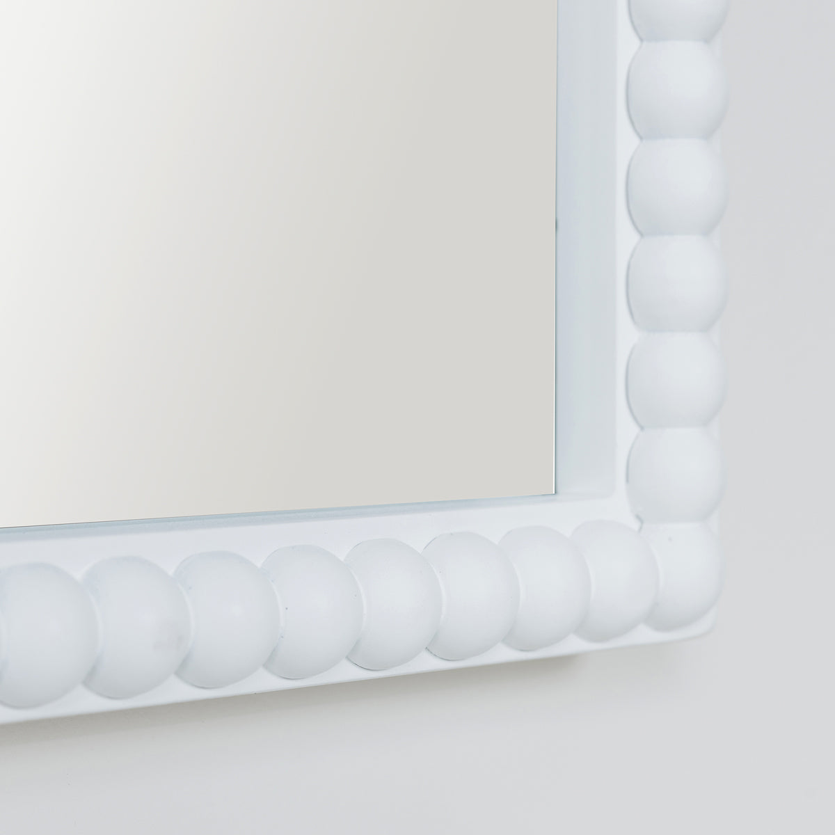 Rectangle White Bobbin Bobble Wall Mirror 62cm x 82cm