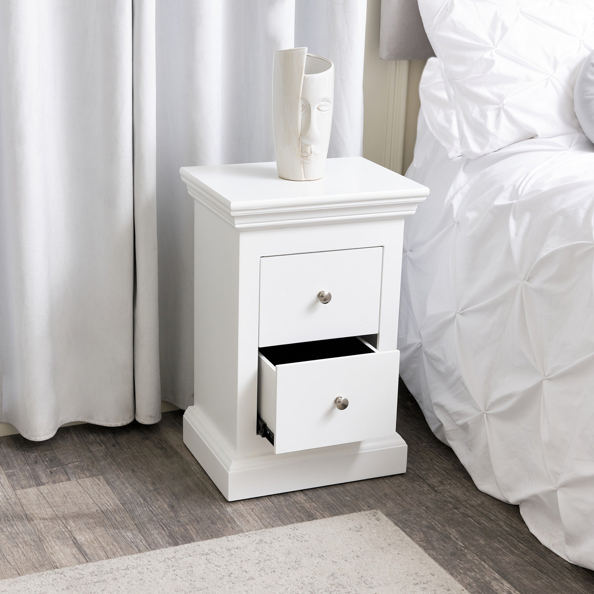 White 2 2024 drawer nightstand