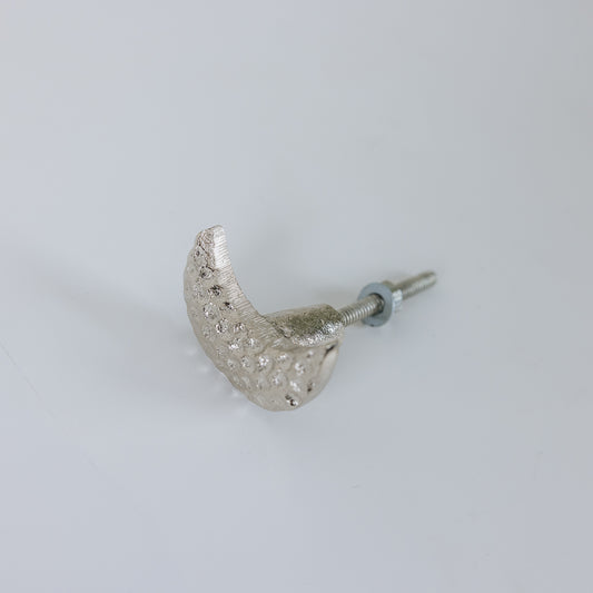  Silver Hammered Crescent Moon Drawer Knob 