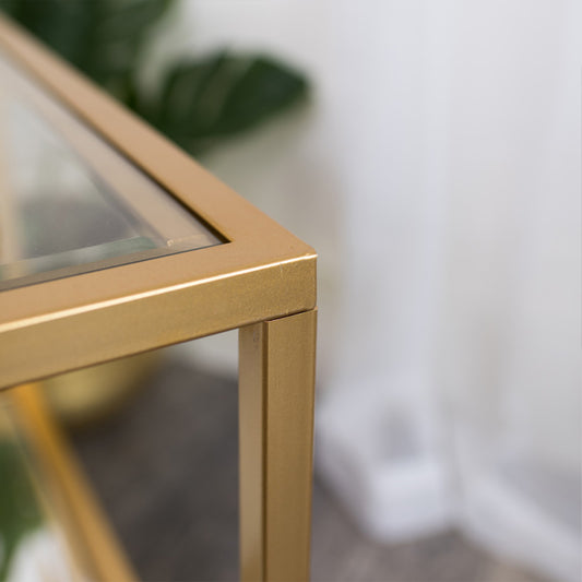  Gold Glass & Mirrored Coffee Table 