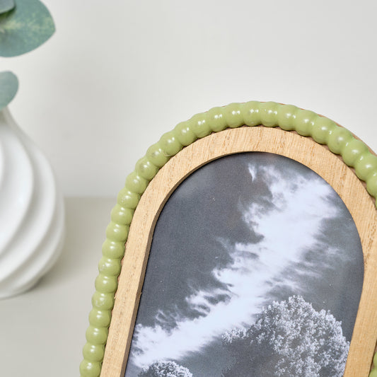  Olive Green Arched Bobble Portrait Photo Frame - 4 x 6 