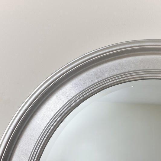  Large Round Silver Vintage Wall Mirror 80cm x 80cm 