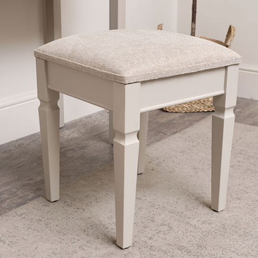  Grey Cushioned Dressing Table Stool - Daventry Taupe-Grey Range 